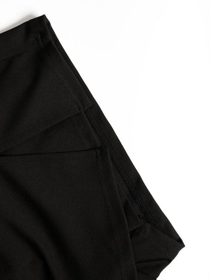 Women's Black High Waisted Skort | Chic Mini Skirt Shorts with Front Slit & Hidden Zipper | noémi