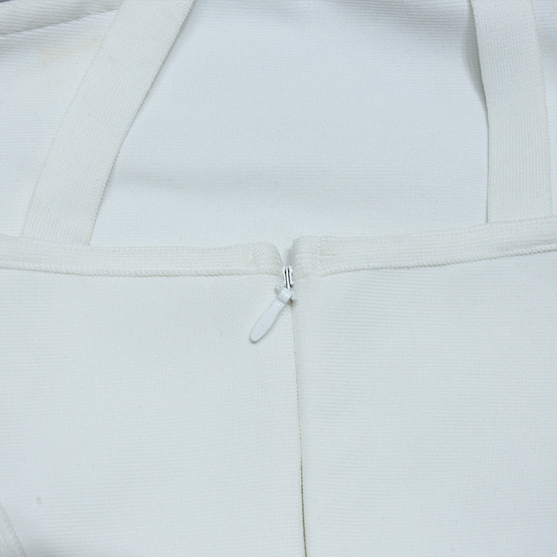 White One Shoulder Cutout Dress with Side Slit | Long Fitted Design for Women | noémi