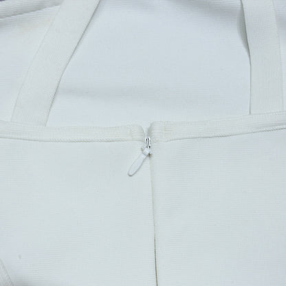 White One Shoulder Cutout Dress with Side Slit | Long Fitted Design for Women | noémi