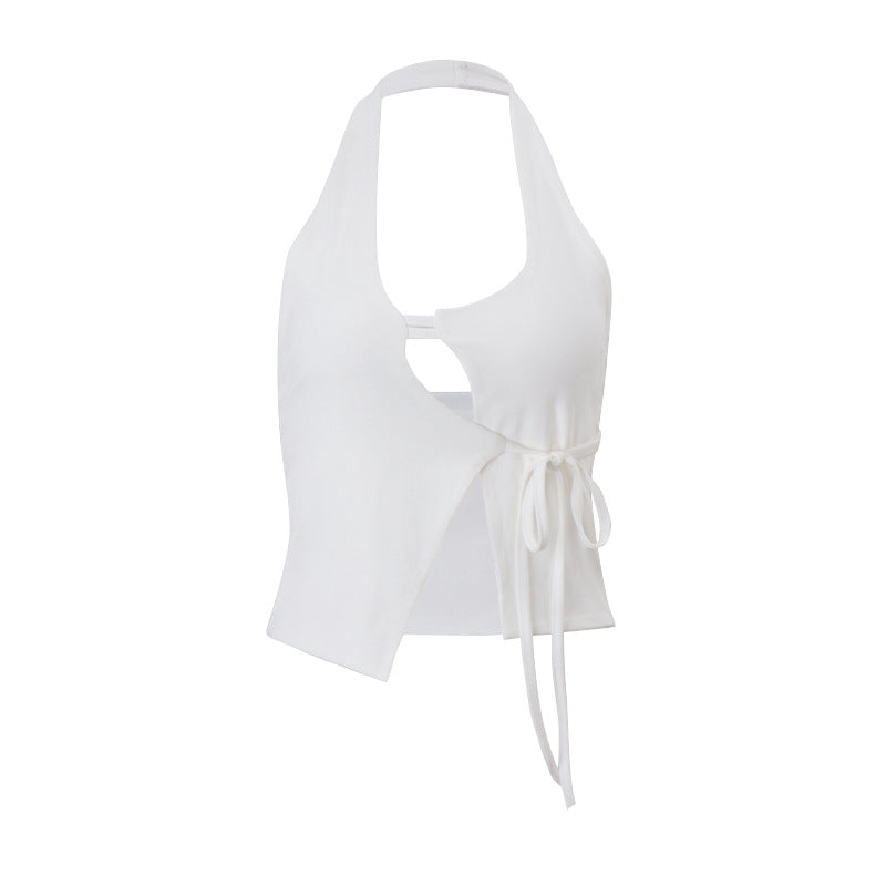 Summer Backless Lace Up Cardigan Halter Vest Top | noémi