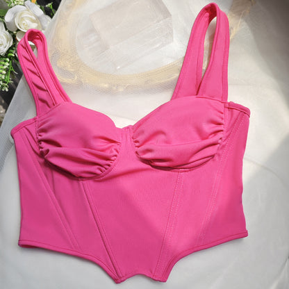 Structured Boning Corset Sling Vest with Slim Fit and Open Back Detail | noémi