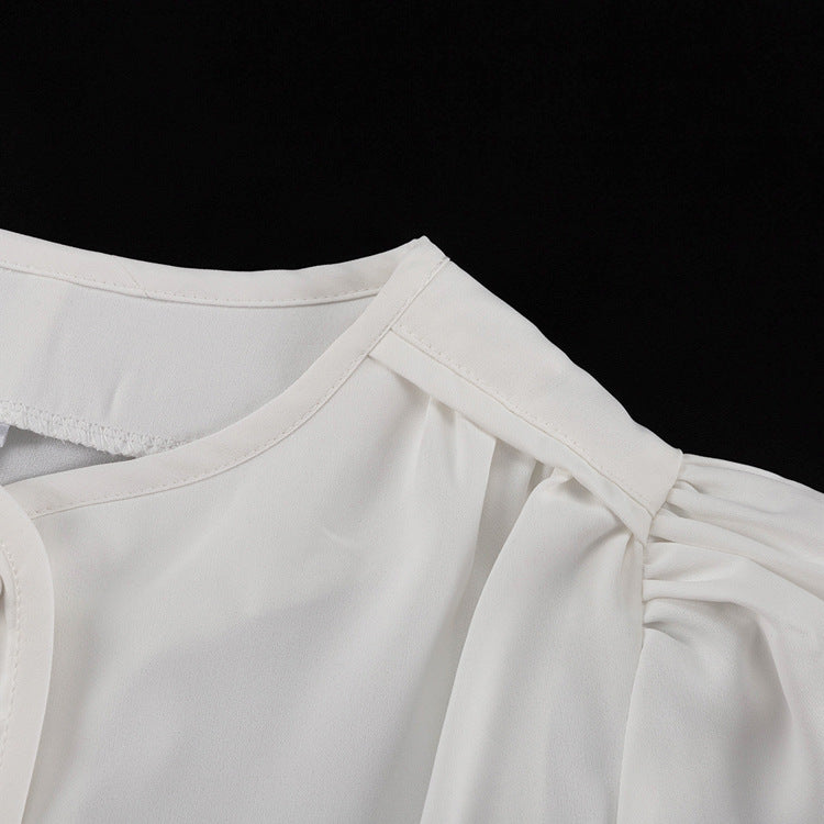 Satin TwoPiece Set | HighGrade Skirt & Round Neck Short Sleeve Cardigan Top | noémi