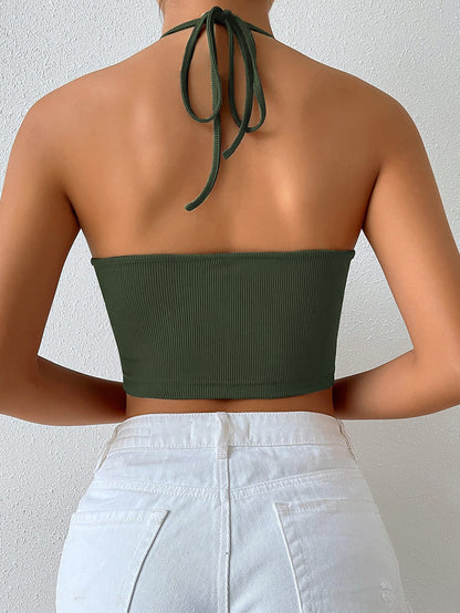 Womens Halter Crop Top | Sling Vest Outerwear | noémi