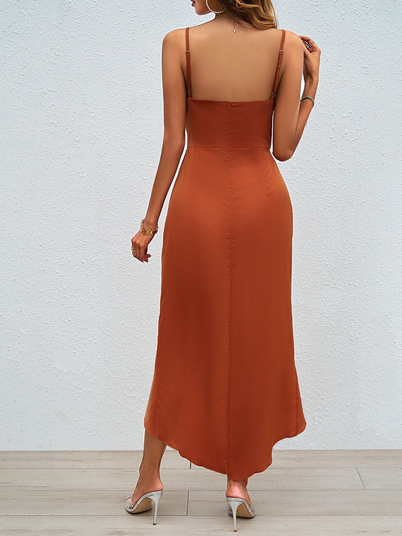 V Neck Backless Slit Maxi Dress | noémi