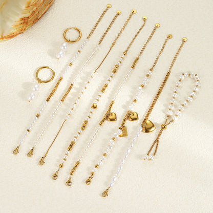 Baroque Pearl Bracelet & Earrings Set | Stainless Steel Jewelry | noémi