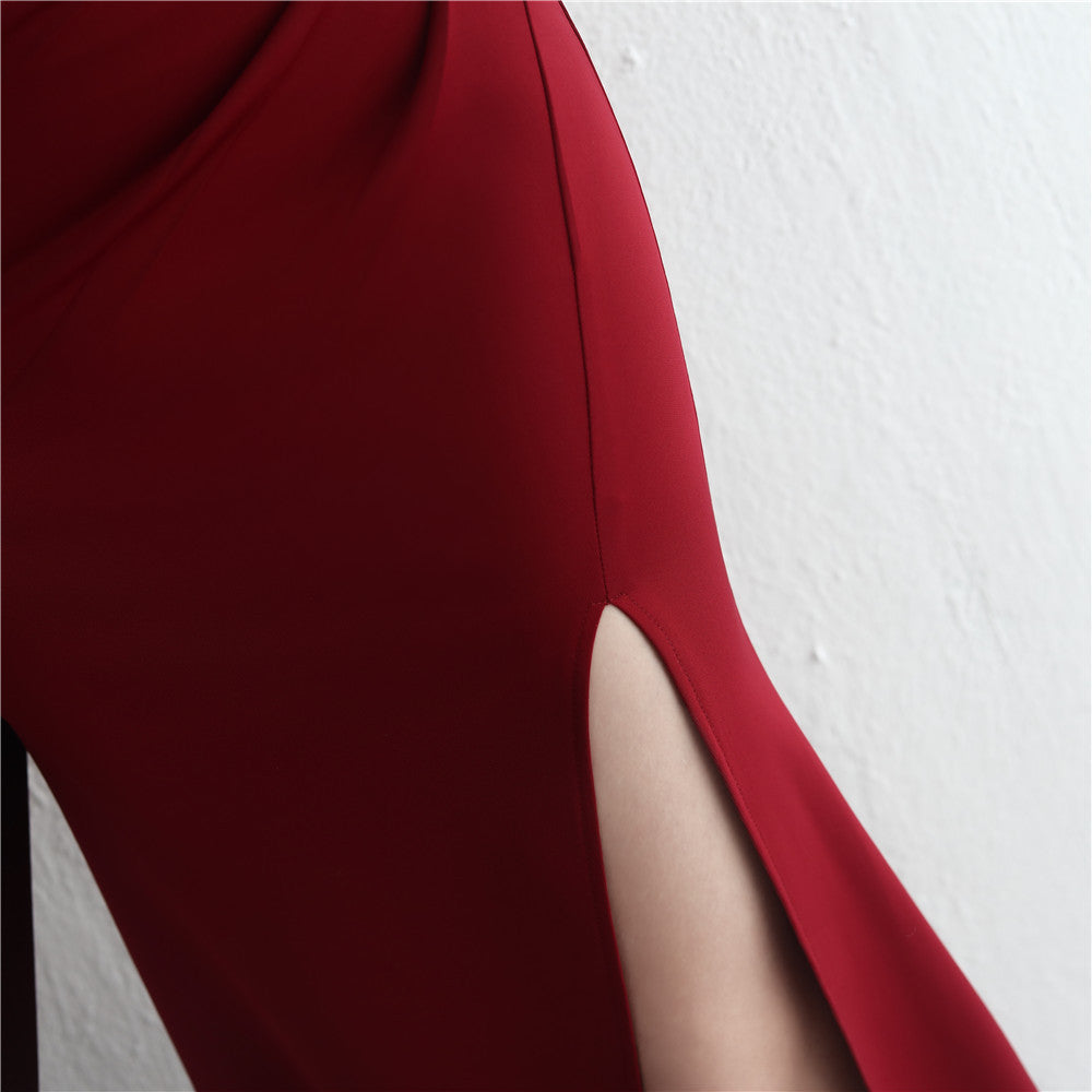 Satin One Shoulder Gown | Slim Fit Long Debutante Dress | noémi