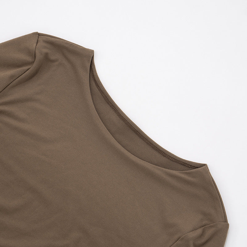 Women’s Stretch Ruched Long Sleeve Top | Casual Slim Fit Round Neck Top | noémi