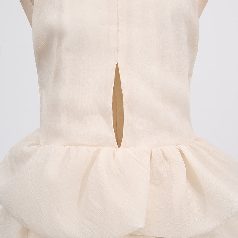 Maxi Dress |  Turtleneck Sleeveless Ruffled Waist | noémi