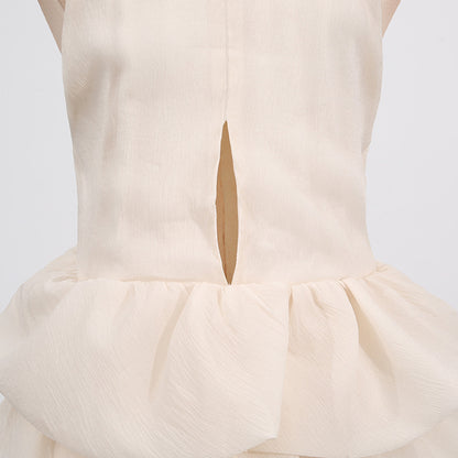 Maxi Dress |  Turtleneck Sleeveless Ruffled Waist | noémi