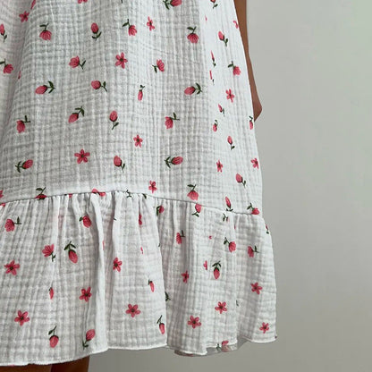 Sling Cotton Printed Nightdress | Womens Homewear Pajamas | noémi