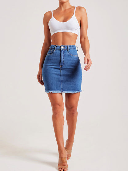 Summer Slim Fit Burrs Women Denim Skirt | noémi