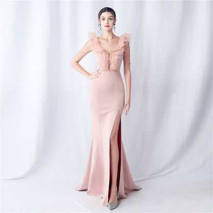 Womens Long Luxe Organza Satin Dress | noémi