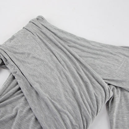 Cotton Knitted Off Neck Sheath Dress with High Waist | noémi