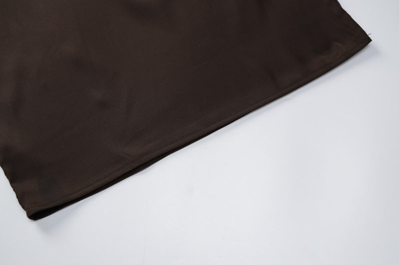 Satin Off Neck Backless Sheath Dress | noémi