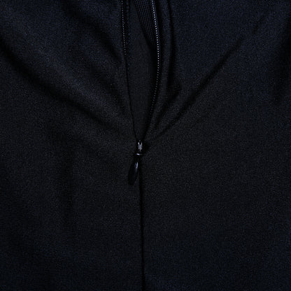 Womens Dress | Half High Collar Long Sleeves Backless Pleated Stitching | noémi