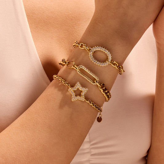 Womens Star & Chain Bracelet | Stainless Steel | noémi