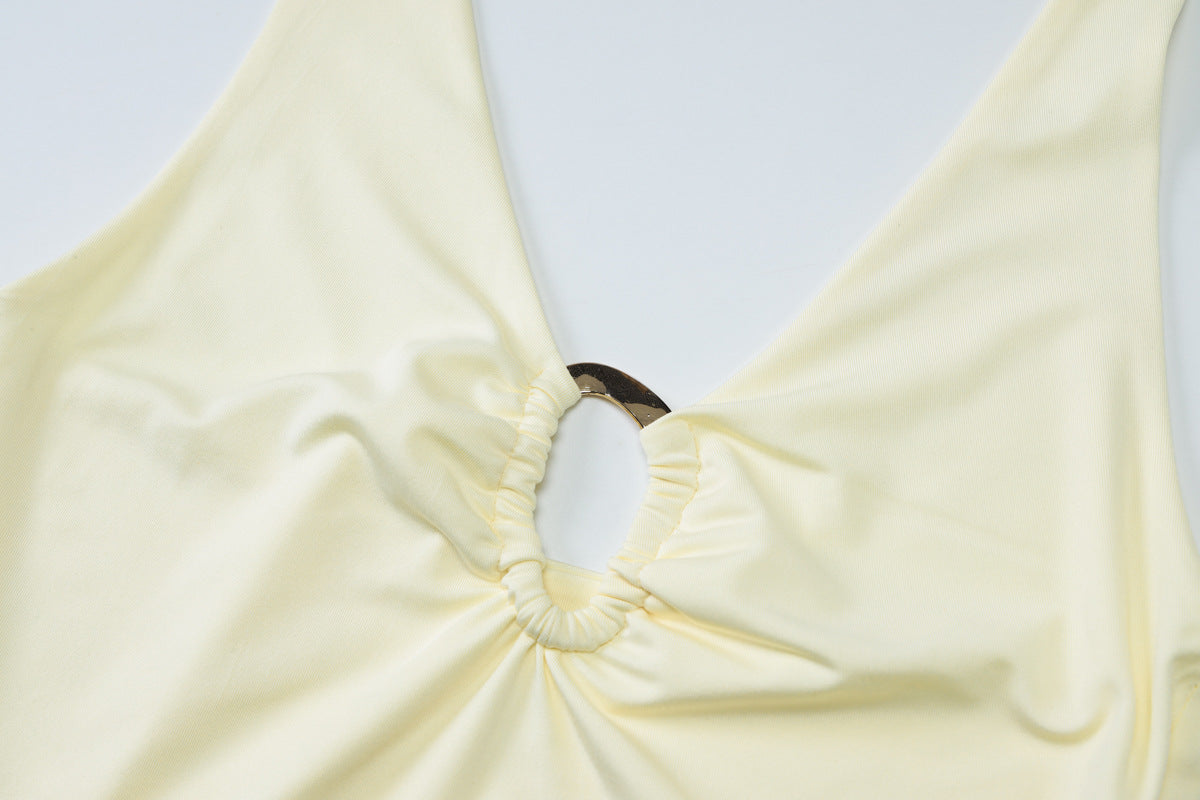 Halter Neck Keyhole Tank Top | Open Front Sleeveless Shirt | noémi