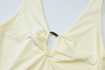 Halter Neck Keyhole Tank Top | Open Front Sleeveless Shirt | noémi