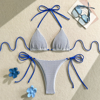 Knitted Cutout Bikini Set with Hollow Design and Split Detail | noémi