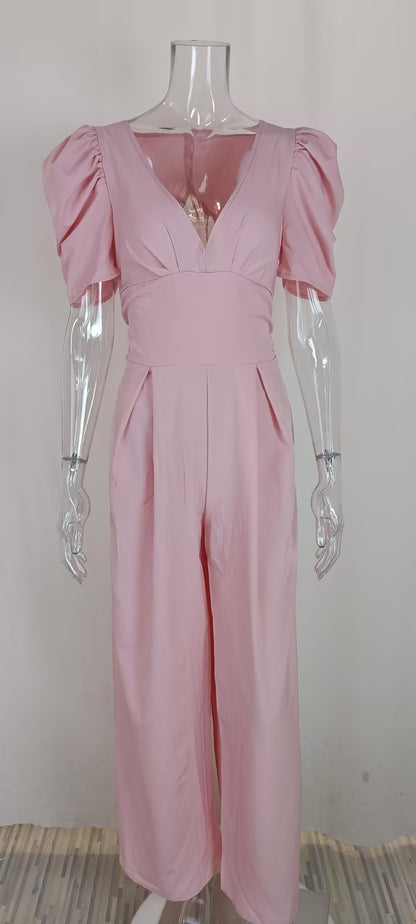 Elegant Short Sleeve Wide Leg Jumpsuit | noémi