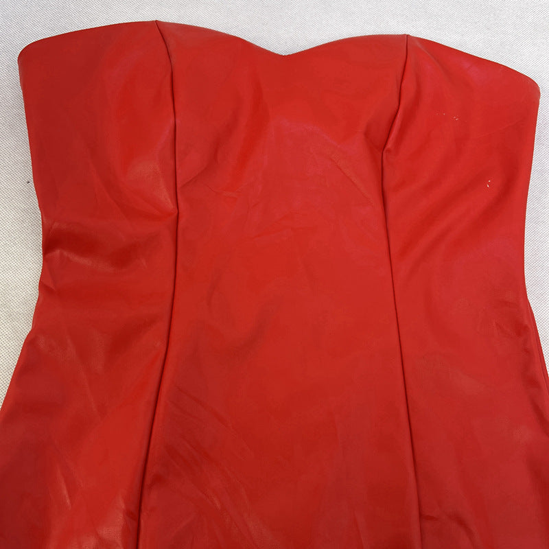 Womens Strapless Bodycon Mini Dress | Solid Color with Waist Defining Fit | noémi