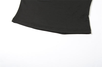 Cutout Black Sleeveless Tank Top | Bold Keyhole Detail with Rhinestone Chain | noémi