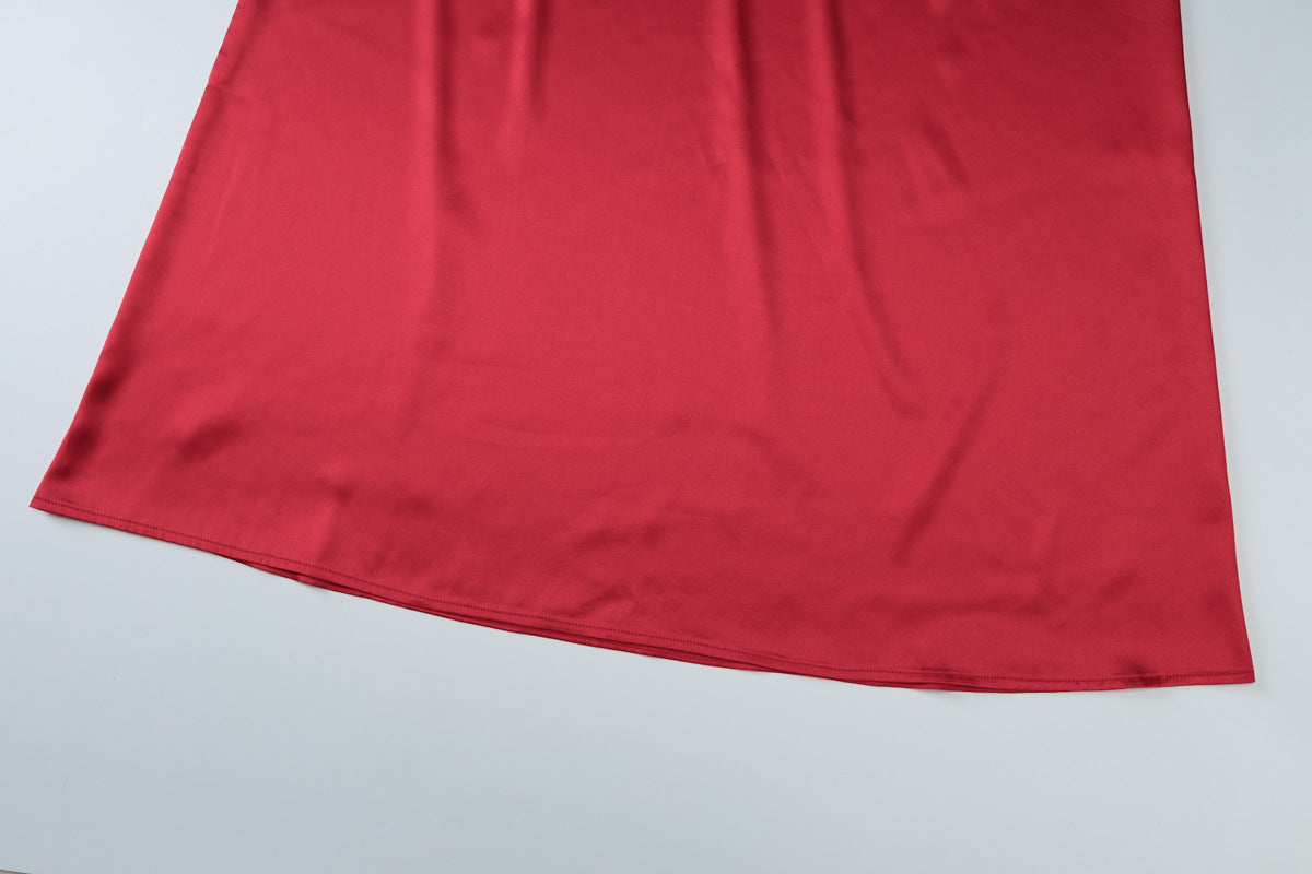 Satin Pleated Slim Tube Top Dress for Women | noémi