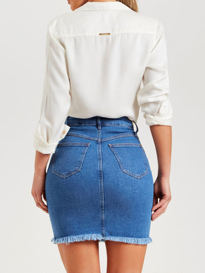 Summer Slim Fit Burrs Women Denim Skirt | noémi