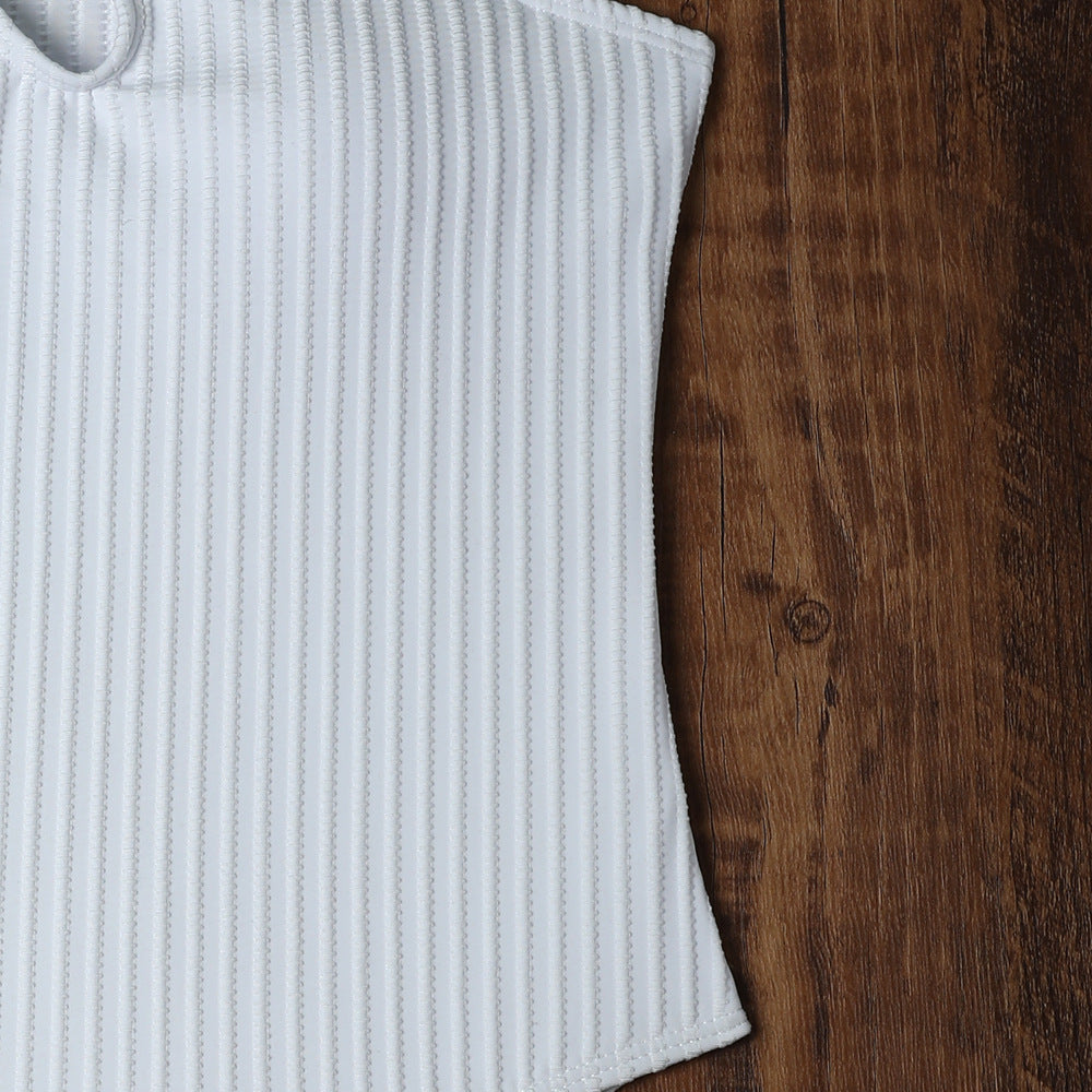 Solid Color One Piece Swimsuit with Floral Print Fabric | noémi