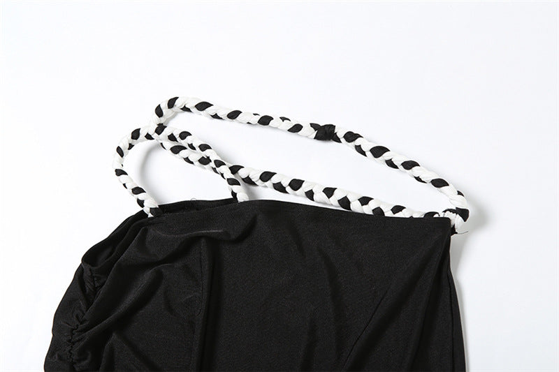 Two Piece Skirt Set | Ruffle Trim Camisole High Slit Maxi Skirt | noémi