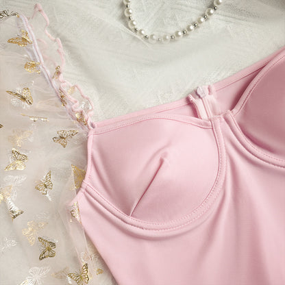 Mesh Puff Sleeve Dress with Slim Fit and Sheer Detail | noémi