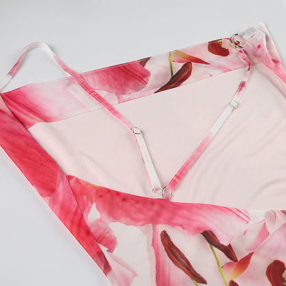 Floral One Shoulder Pleated Dress | Crossbody Ring | noémi