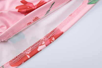 Printed Long Sleeve Ruffle Dress | Square Neck Fitted Waist | noémi