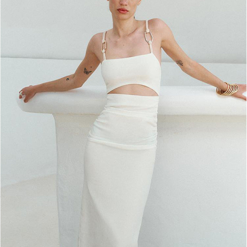 Backless Slim Fit Jumpsuit | High Waist Spaghetti Straps | noémi