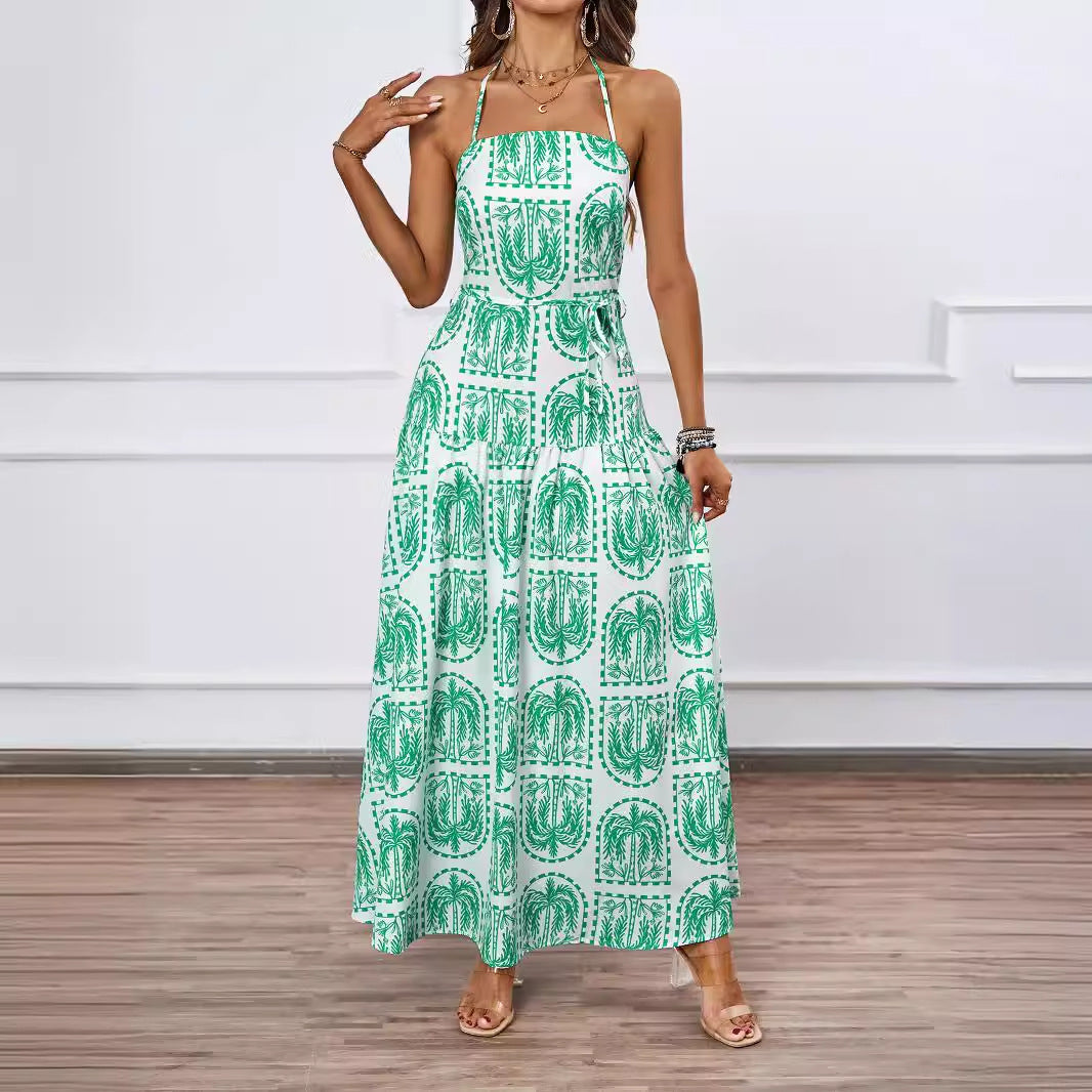 Womens Floral Halter Neck Dress | noémi