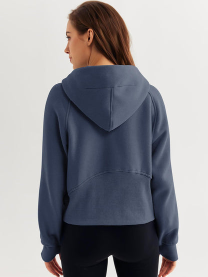 Half Zip Pullover Hoodie | Fleece Scuba Sweater for Women | noémi