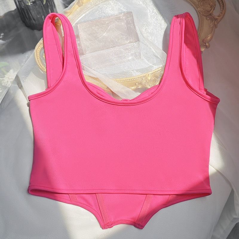 Structured Boning Corset Sling Vest with Slim Fit and Open Back Detail | noémi