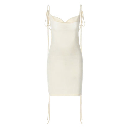 Back Tie Open Back Slim Fit Bodycon Dress | noémi