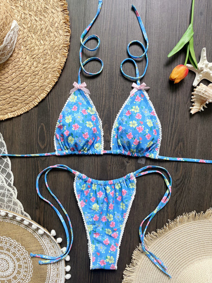 Small Floral Print Split Bikini Swimsuit for Women | noémi