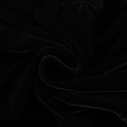 Black Square Neck Puff Sleeve Velvet Knit Dress | noémi