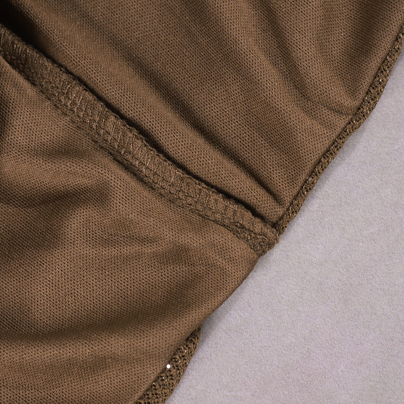 Strappy Collar Pleated Skinny Sheath Dress for Women | noémi