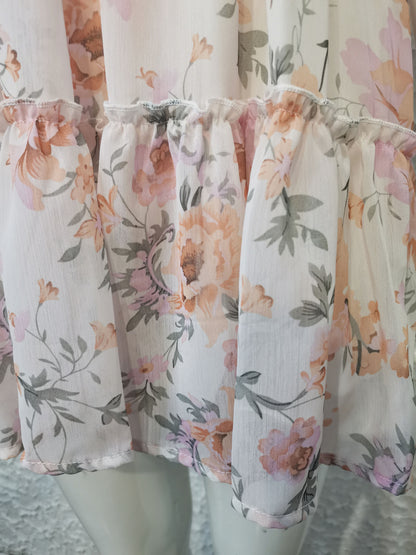 Womens Printed Chiffon Midi Dress with Adjustable Straps | noémi