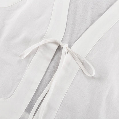 Sleeveless Waistcoat Lacing Cross Top Two Piece Set | Pantskirt | noémi