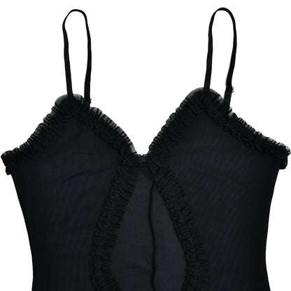 Womens Backless Mesh Splice Sling Mini Dress | noémi