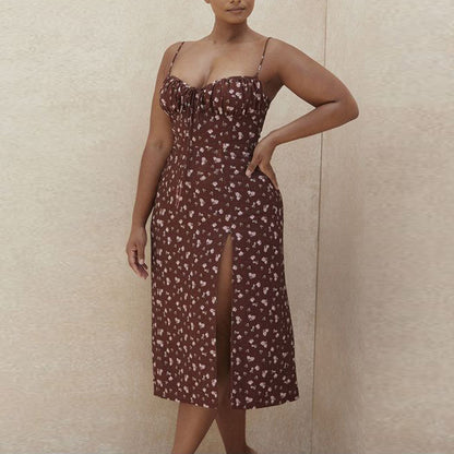 Floral Print Backless Sling Sheath Dress For Women | noémi