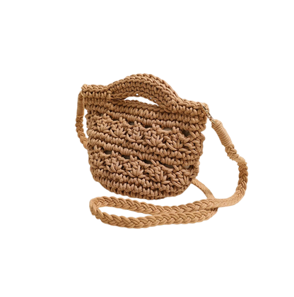 Colorful Crossbody Cotton Thread Coffee without Lining