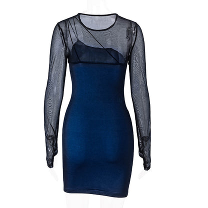Womens Mesh Sleeve Bodycon Mini Dress | Slim Fit | noémi