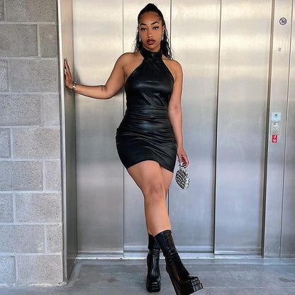 Stand Collar Sleeveless Waist Sheath Dress | noémi