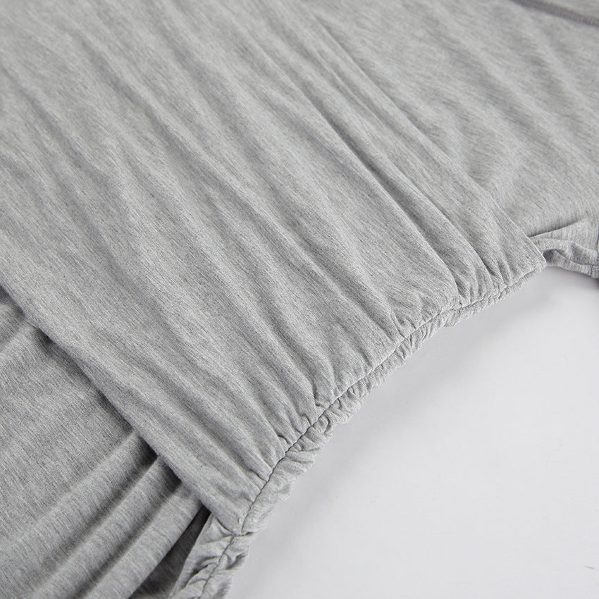 Cotton Knitted Off Neck Sheath Dress with High Waist | noémi