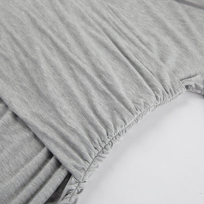 Cotton Knitted Off Neck Sheath Dress with High Waist | noémi